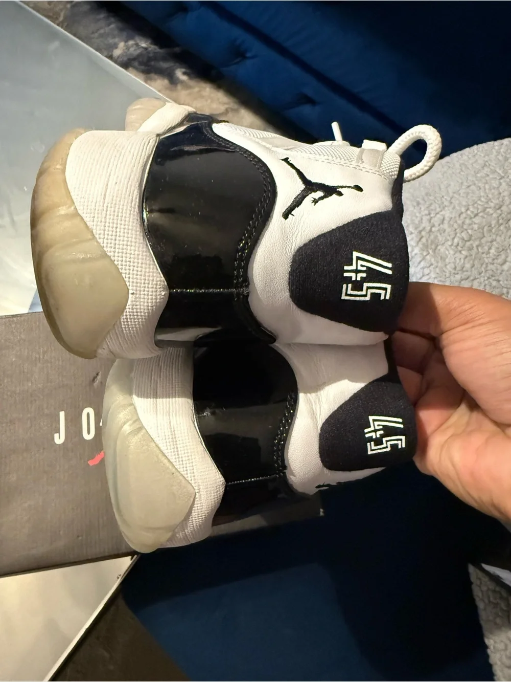 Jordan Men's White and Black Retro Sneakers